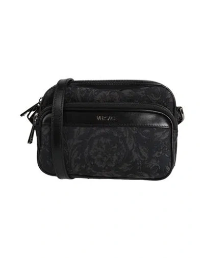 Versace Woman Cross-body Bag Black Size - Polyamide, Cotton, Polyester, Calfskin