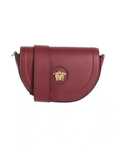 Versace Woman Cross-body Bag Burgundy Size - Calfskin In Red