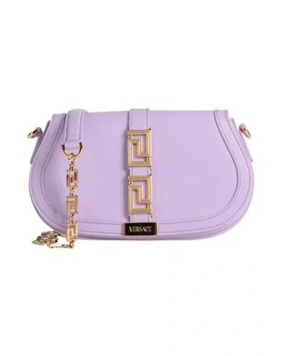 Versace Woman Cross-body Bag Lilac Size - Calfskin In Purple