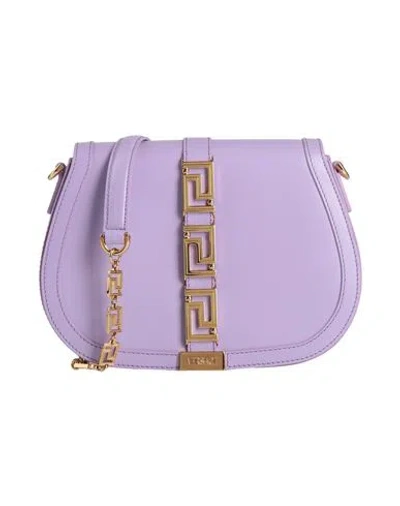 Versace Woman Cross-body Bag Lilac Size - Leather In Purple
