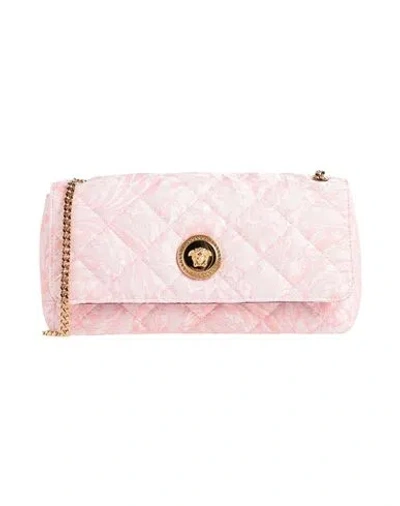 Versace Woman Cross-body Bag Pink Size - Polyamide, Cotton, Polyester, Lambskin