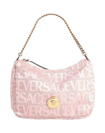 Versace Woman Cross-body Bag Pink Size - Polyester, Cotton, Calfskin