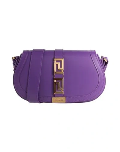 Versace Woman Cross-body Bag Purple Size - Calfskin
