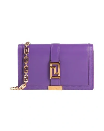 Versace Woman Cross-body Bag Purple Size - Calfskin