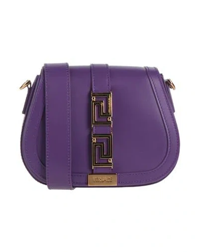 Versace Woman Cross-body Bag Purple Size - Leather