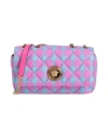 Versace Woman Cross-body Bag Sky Blue Size - Calfskin, Virgin Wool, Polyamide