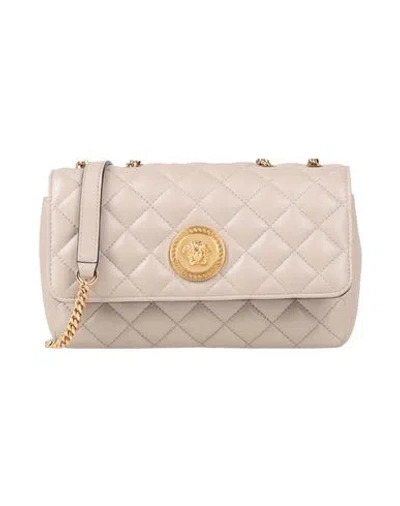Versace Woman Cross-body Bag Taupe Size - Lambskin In Grey