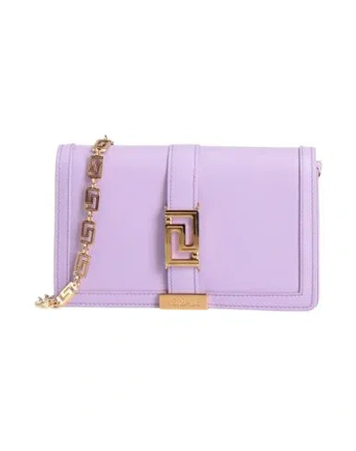 Versace Woman Cross-body Bag Lilac Size - Leather In Purple
