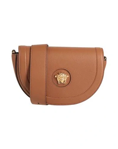 Versace Woman Cross-body Bag Tan Size - Calfskin In Brown