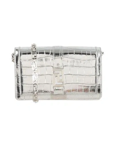 Versace Woman Crossbody Wallet Silver Size - Calfskin