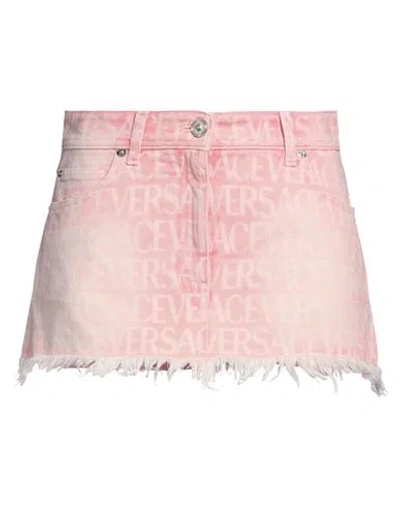 Versace Woman Denim Shorts Pink Size 28 Cotton