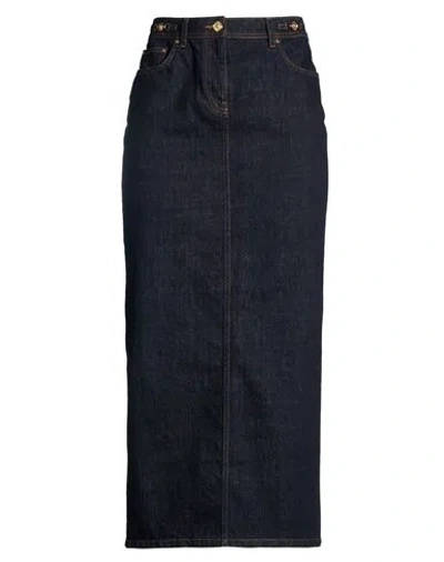 Versace Woman Denim Skirt Blue Size 12 Cotton