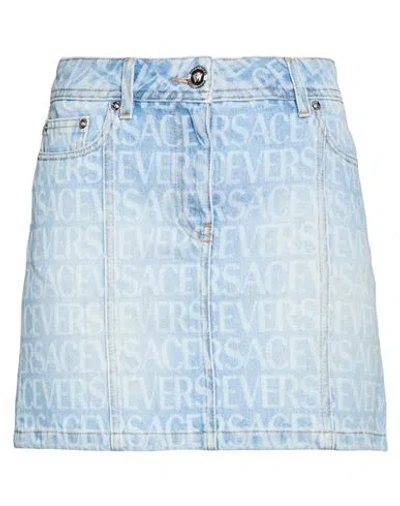 Versace Woman Denim Skirt Blue Size 4 Cotton