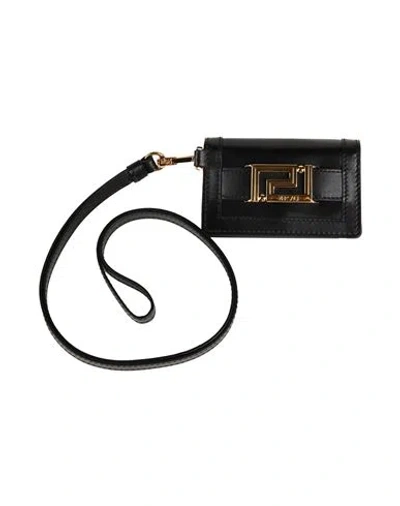 Versace Woman Document Holder Black Size - Calfskin