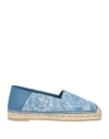 Versace Woman Espadrilles Light Blue Size 8 Textile Fibers, Leather In Blue
