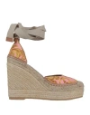 Versace Woman Espadrilles Pink Size 6 Textile Fibers, Leather In Pink
