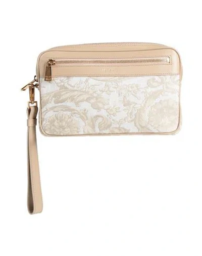 Versace Woman Handbag Beige Size - Polyamide, Cotton, Polyester, Acrylic, Calfskin