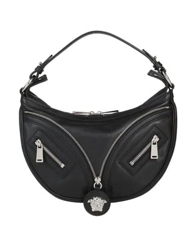 Versace Medusa Zip-detail Shoulder Bag In Black