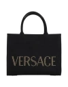 Versace Woman Handbag Black Size - Cotton, Calfskin In Black