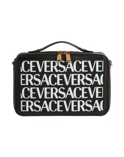 Versace Woman Handbag Black Size - Cotton, Calfskin