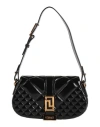 Versace Woman Handbag Black Size - Viscose, Silk, Lambskin In Black