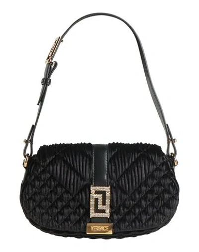 Versace Woman Handbag Black Size - Polyester, Elastane, Lambskin