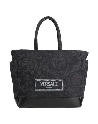 Versace Woman Handbag Black Size - Polyamide, Cotton, Polyester, Acrylic