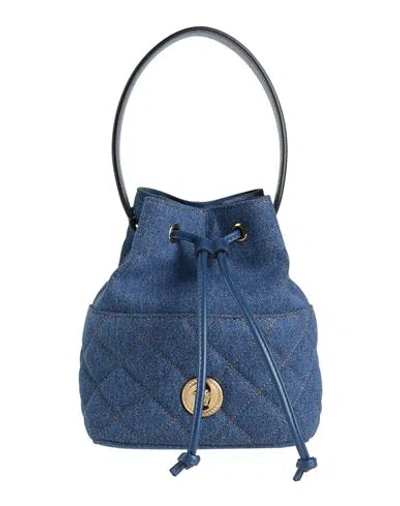 Versace Woman Handbag Blue Size - Cotton, Calfskin