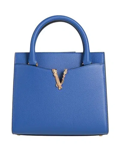 Versace Woman Handbag Bright Blue Size - Calfskin