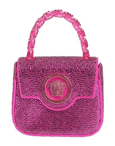 Versace Woman Handbag Fuchsia Size - Viscose, Silk In Pink