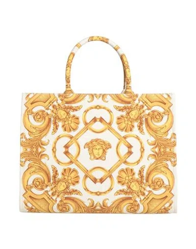 Versace Woman Handbag Ivory Size - Polyester, Calfskin In White