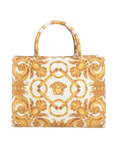 Versace Woman Handbag Ivory Size - Polyester, Calfskin In White