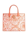 Versace Woman Handbag Orange Size - Viscose, Polyester, Cotton, Calfskin In Orange