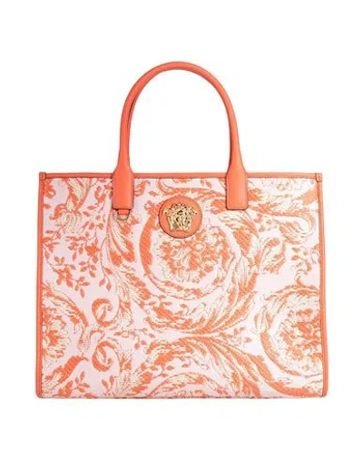 Versace Woman Handbag Orange Size - Viscose, Polyester, Cotton, Calfskin