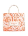 Versace Woman Handbag Orange Size - Viscose, Polyester, Cotton, Calfskin In Orange