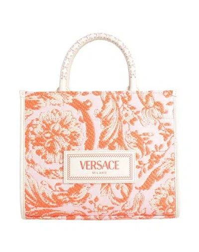 Versace Woman Handbag Orange Size - Viscose, Polyester, Cotton, Calfskin
