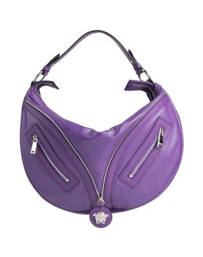 Versace Woman Handbag Purple Size - Calfskin