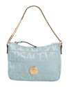 Versace Woman Handbag Sky Blue Size - Polyester, Cotton