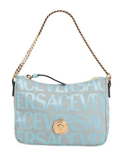 Versace Woman Handbag Sky Blue Size - Polyester, Cotton