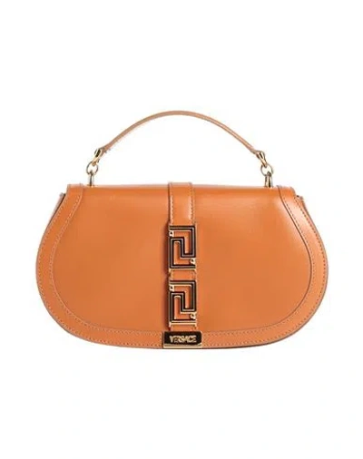 Versace Woman Handbag Tan Size - Calfskin In Brown