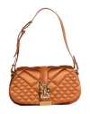 Versace Woman Handbag Tan Size - Viscose, Silk, Lambskin In Brown