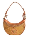 Versace Woman Handbag Tan Size - Viscose, Silk, Lambskin In Brown
