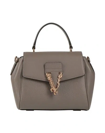 Versace Woman Handbag Taupe Size - Calfskin In Grey