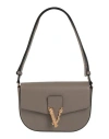 Versace Woman Handbag Taupe Size - Calfskin In Grey