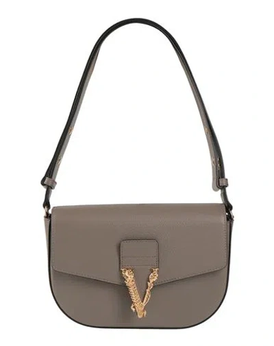 Versace Woman Handbag Taupe Size - Calfskin In Grey