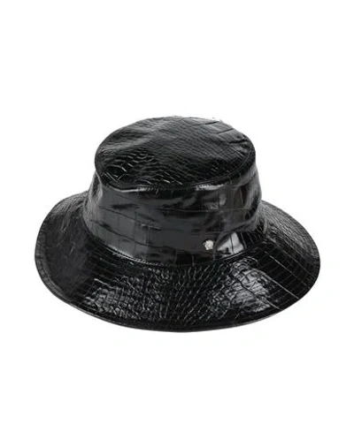 Versace Woman Hat Black Size 7 ¼ Calfskin