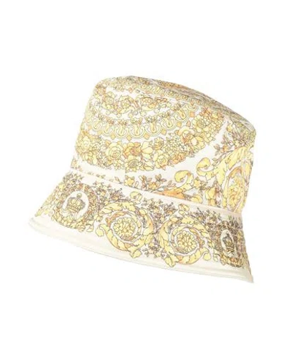 Versace Woman Hat Ivory Size 7 Polyester In White