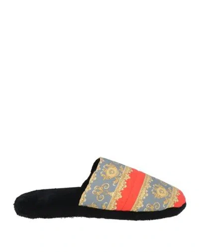 Versace Woman House Slipper Gold Size 5-7 Cotton In Blue