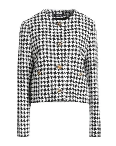 Versace Woman Jacket Black Size 12 Cotton, Polyester