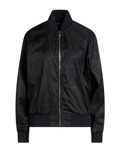 Versace Woman Jacket Black Size 12 Polyamide, Polyester, Elastane